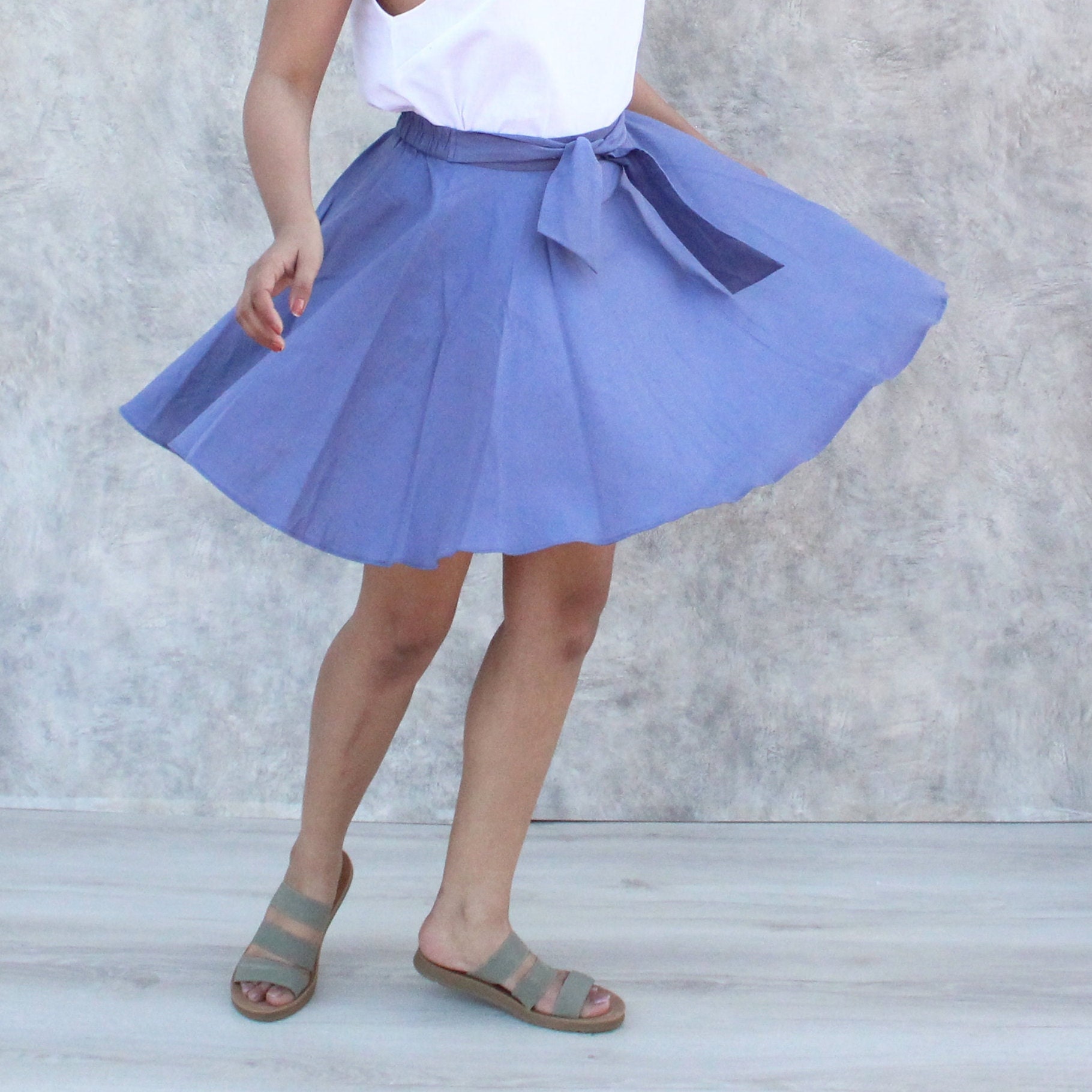 LINEN A LINE SKIRT