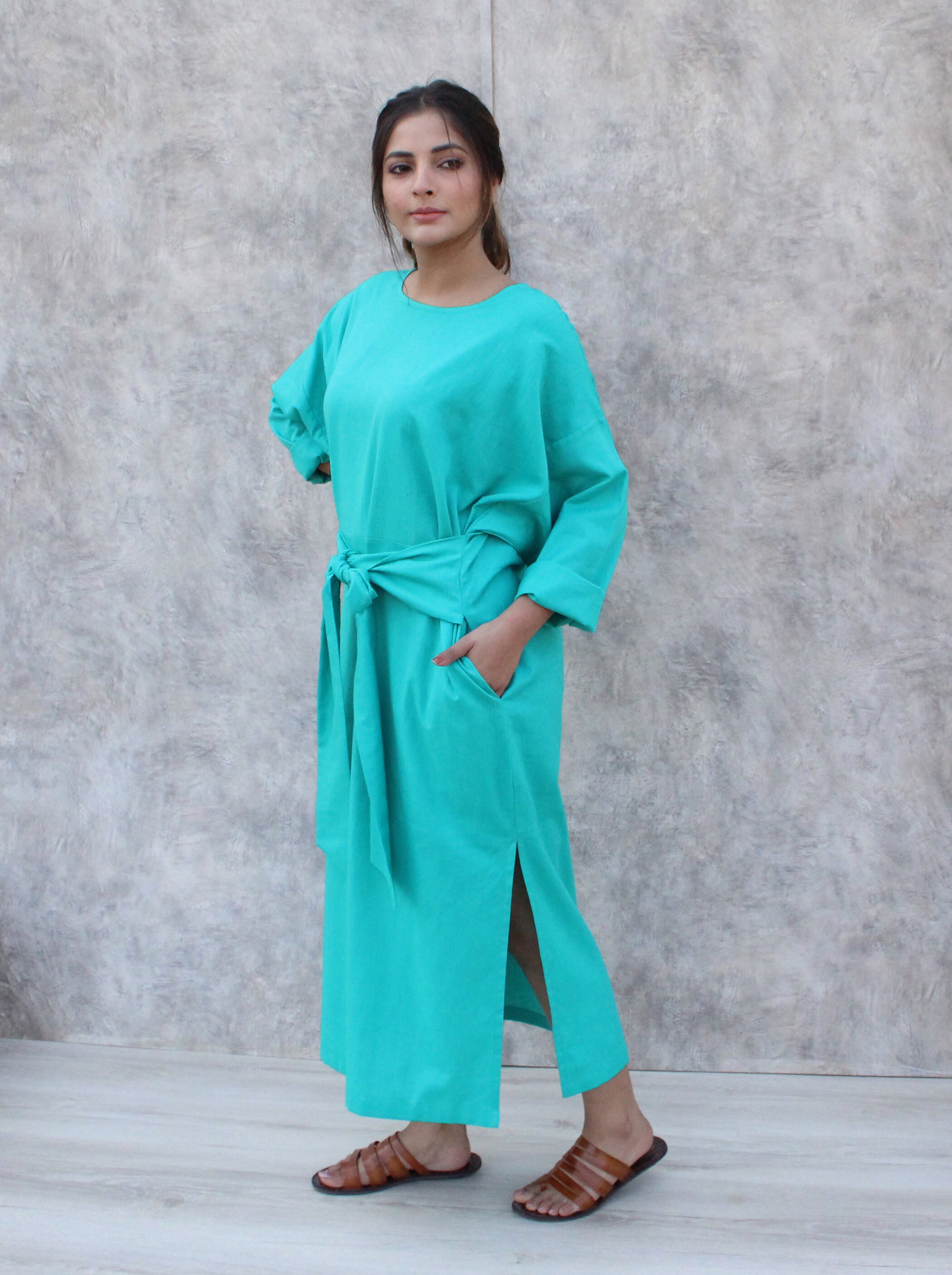 Linen Gauze Wrap Dress Wrap Dress Women Wrap Dress Maxi Etsy
