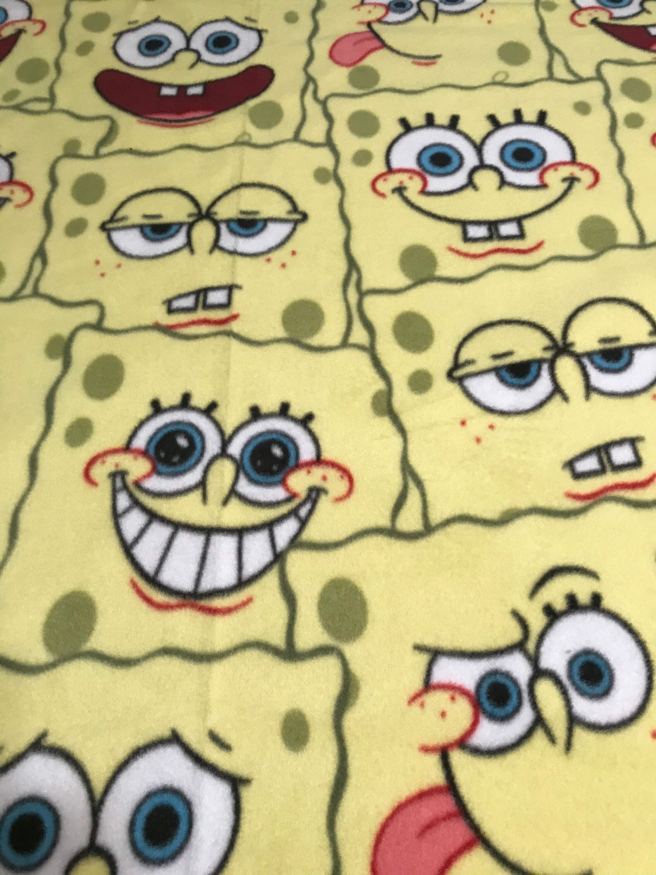 Spongebob Knotted Fleece Blanket