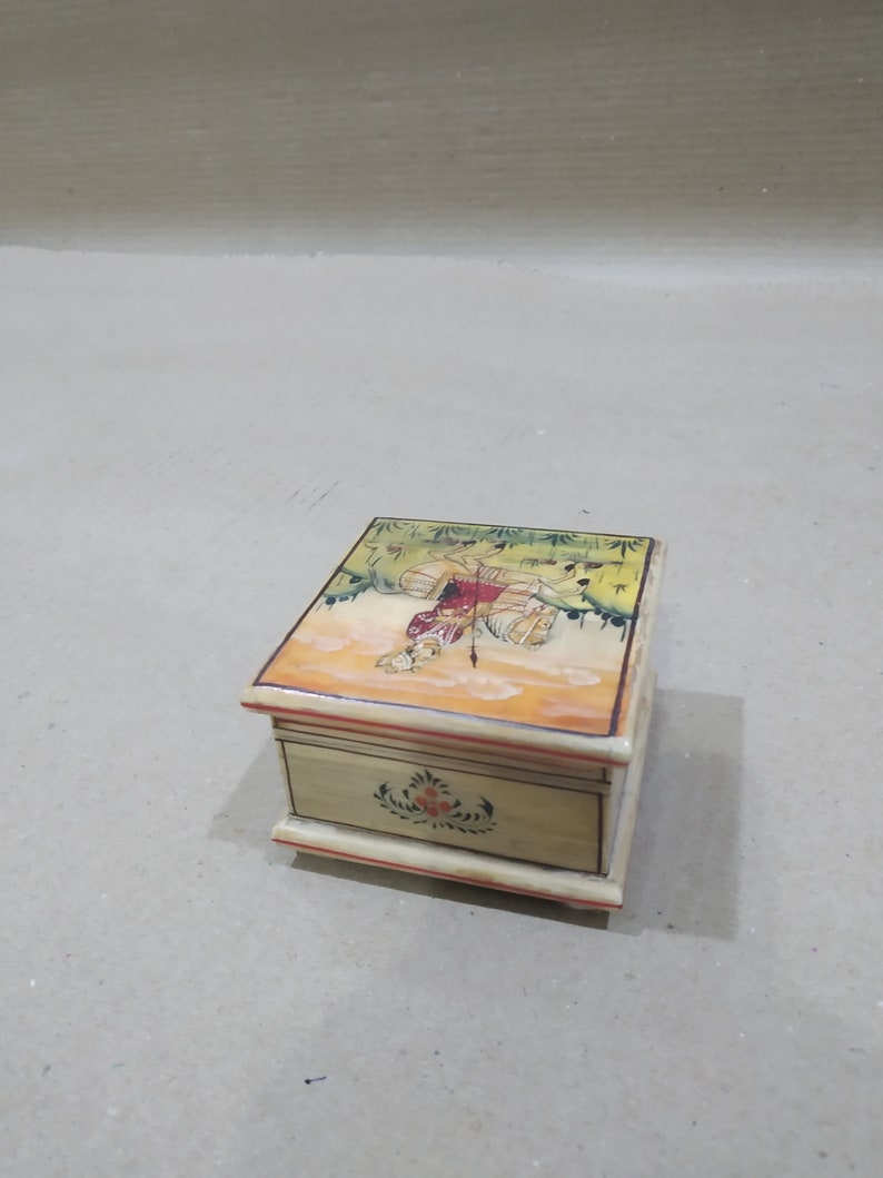 multi purpose use,FREE SHIPPING Painted Camel Bone box,Solid Bone box