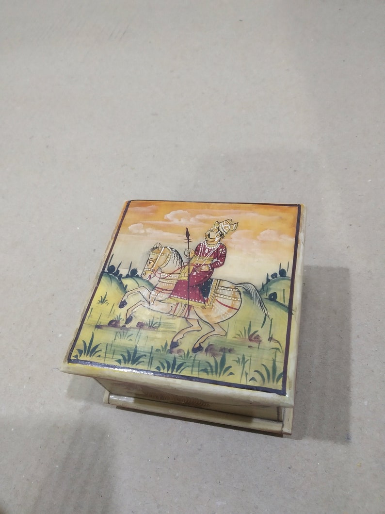 multi purpose use,FREE SHIPPING Painted Camel Bone box,Solid Bone box