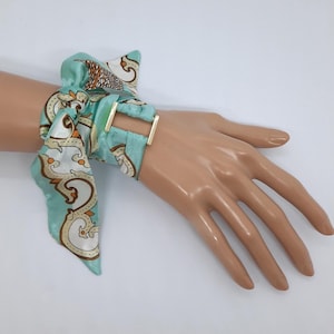 Mint Handgelenk Schal Armband Satinband Wickelstirnband Perücke grün Haarband für Frauen