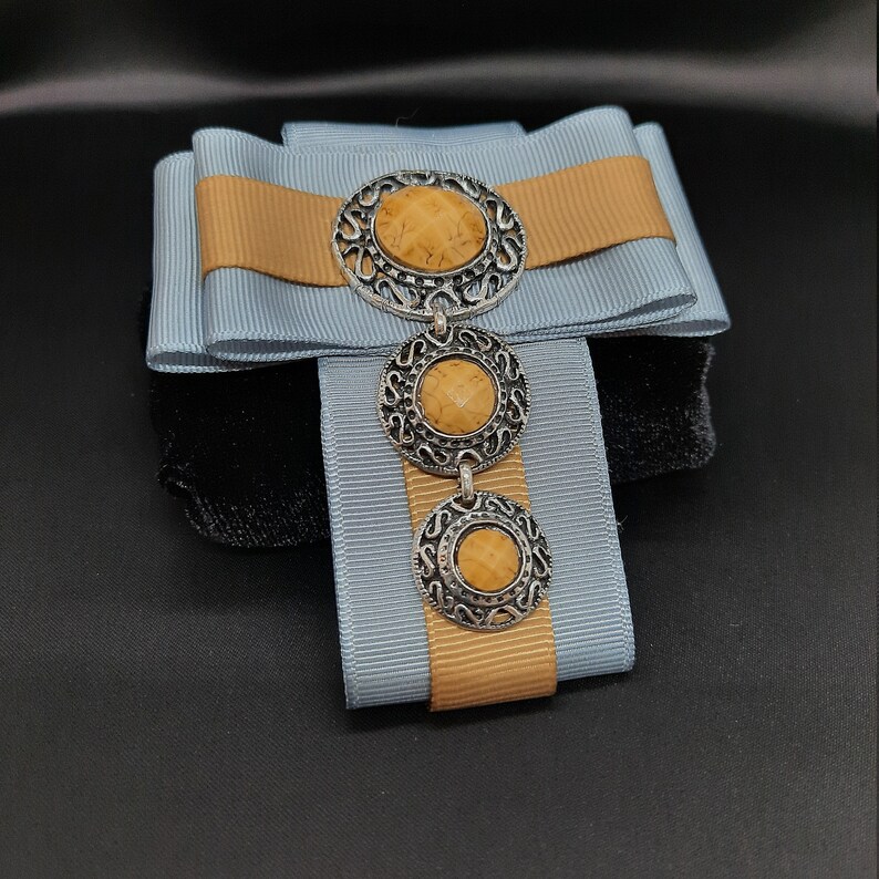 Grey Ribbon Brooch Bow Tie Brooch for Women | Etsy
