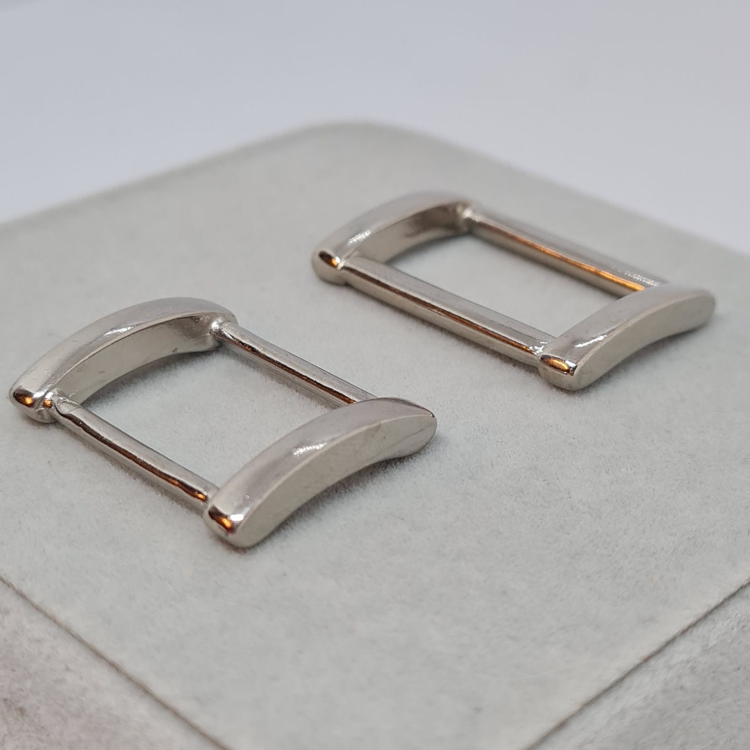 Rectangle Buckle for Handmade Two Size Gloss Silver Tone Metal Buckle ...