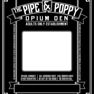 Opium Den Bar Mirror vector template.