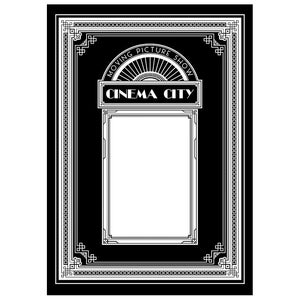 Art Deco Cinema Sign. Vector template.