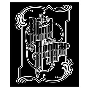May include: Black and white illustration of a stylized logo with the text "The Blind Tiger" and "Since 1894". The logo is surrounded by decorative flourishes.