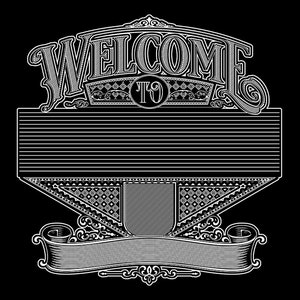 Welcome To. Bar mirror vector template.