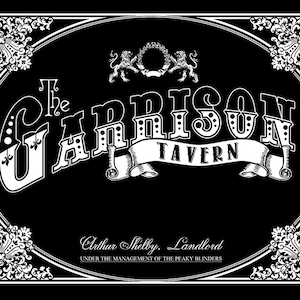 Peaky Blinders bar mirror vector template. Garrison Tavern