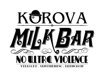 Modello vettoriale Korova Milk Bar. Arancia Meccanica