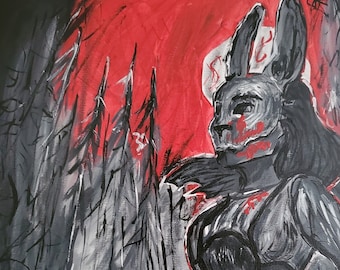 DIE JÄGERIN - handgemalte Dead by Daylight Leinwand