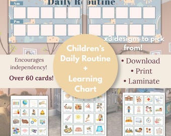 Children’s Daily Routine Board with Visual Cards : wellbeing and independence