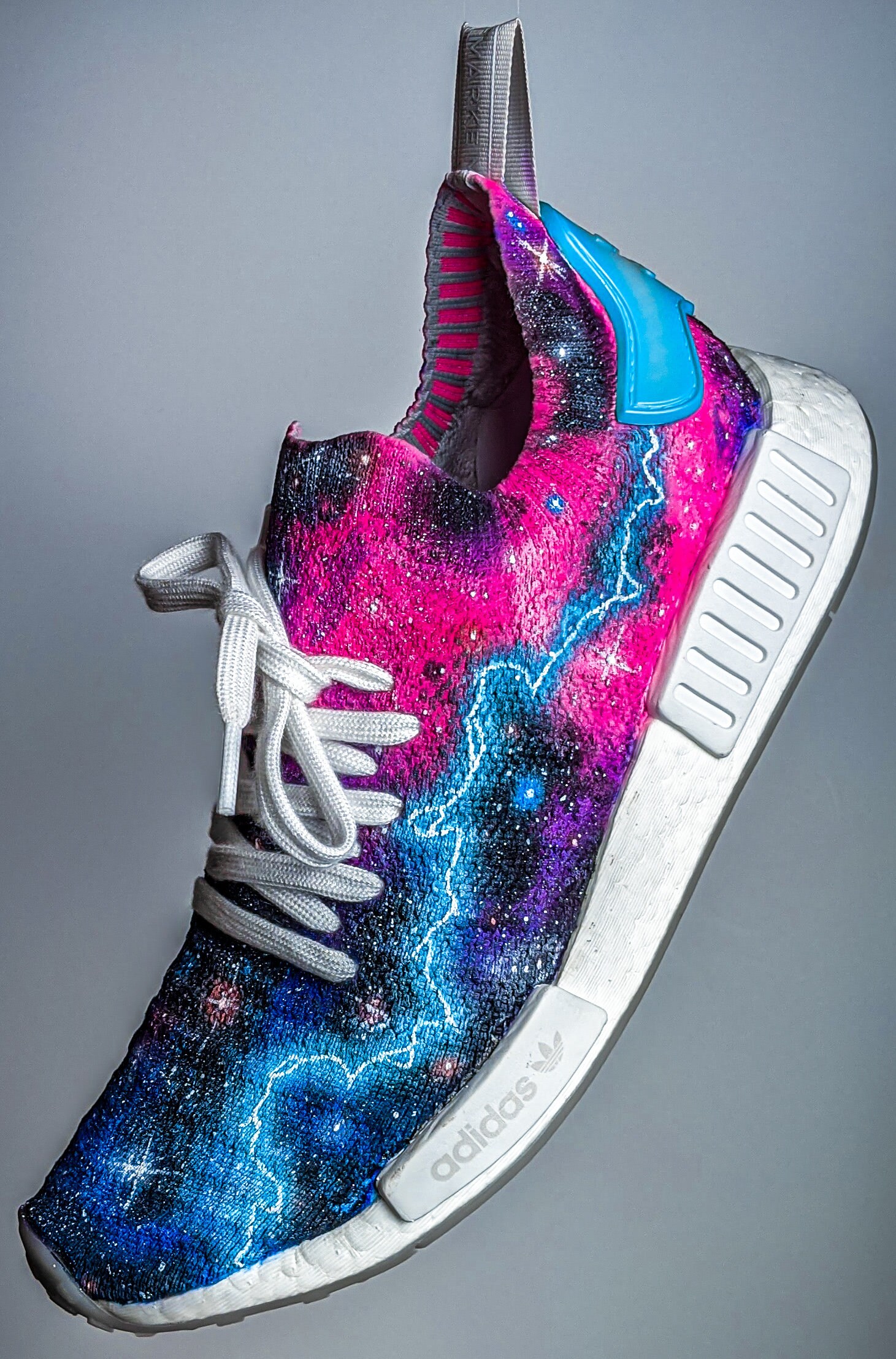 NMD r1 primeknit hand-painted galaxy theme | Etsy