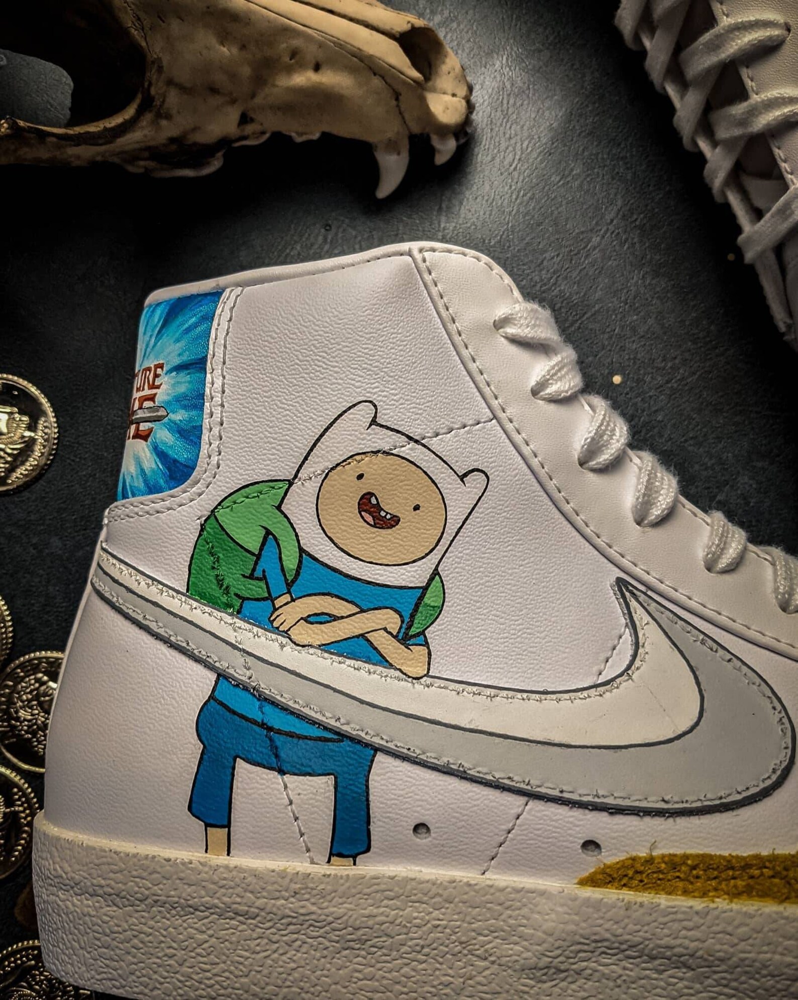 Custom Nike Blazer mid 77 handpainted Adventure Time theme Etsy