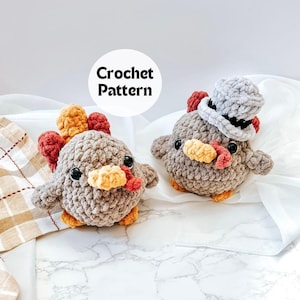 Crochet Turkey Pattern, Globby Turkey Amigurumi Plushie, Crochet Home Decor, Thanksgiving Crochet Toys, Crochet Bird, Beginner Friendly