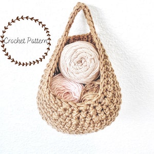 Crochet Hanging Basket Pattern - Crochet Basket, Hanging Basket Pattern, Hanging Basket for Plants, Home Decor, Storage Basket