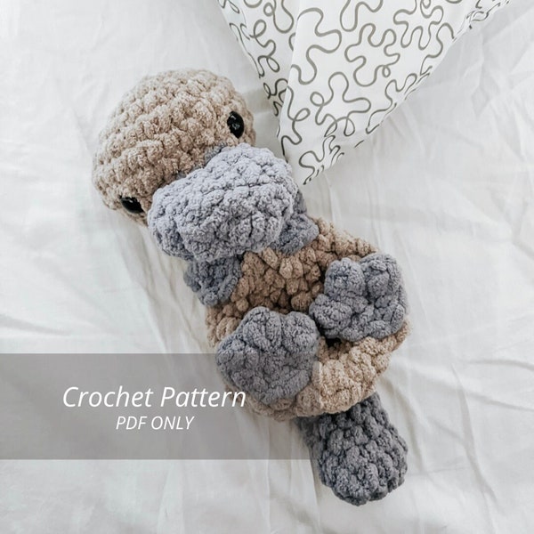 Crochet Patty the Platypus Pattern, Amigurumi Plushie, Crochet Pattern Animal, easy amigurumi, baby lovey, crochet snuggler, crochet pattern