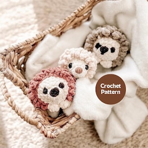 Prickles the Hedgehog CROCHET PATTERN, Amigurumi Plushie pattern, easy crochet pattern, low sew, cute crochet hedgehog, baby shower gift
