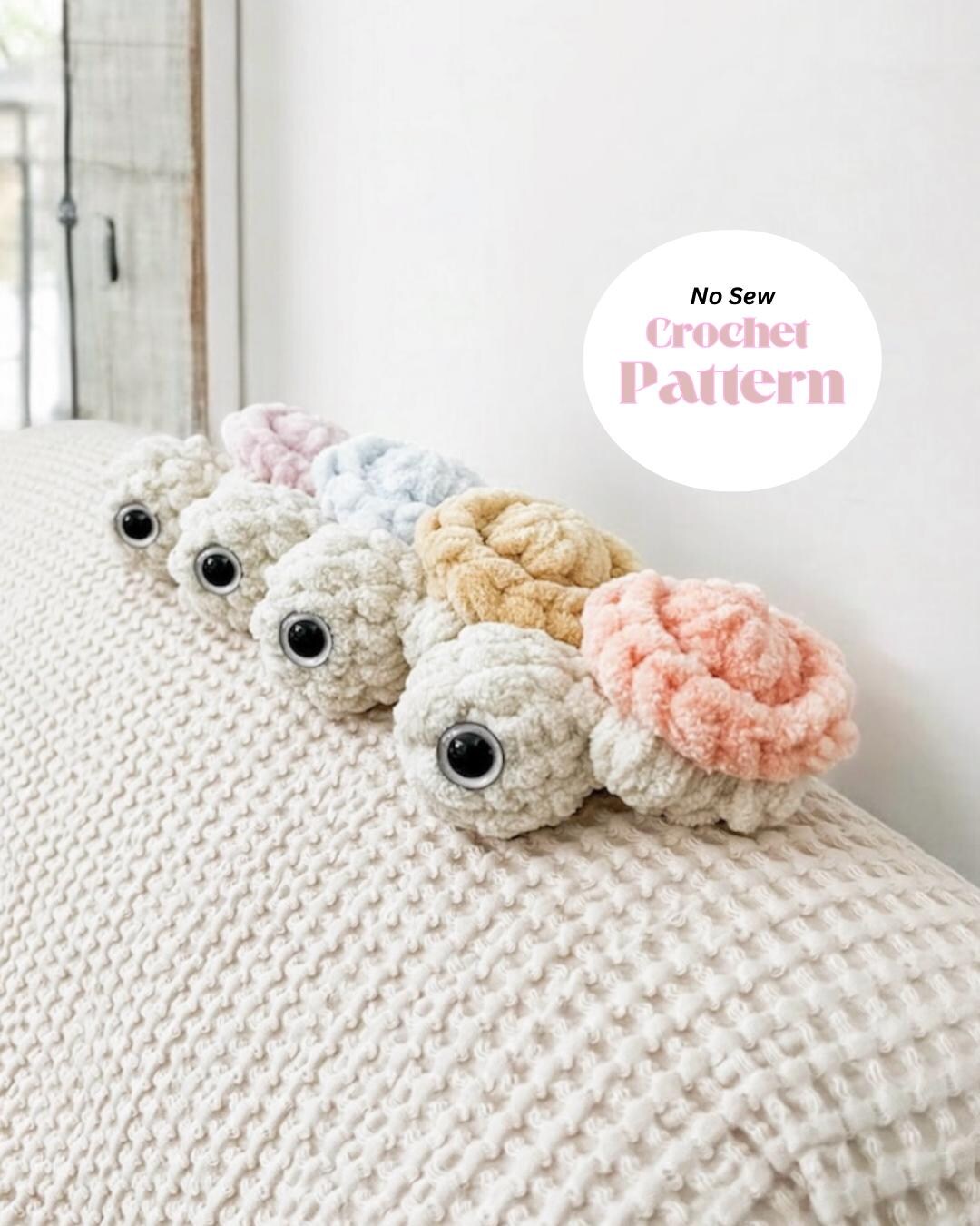 No Sew Turtle Crochet Pattern - Amigurumi Turtle Plushie Pocket Turtle ...