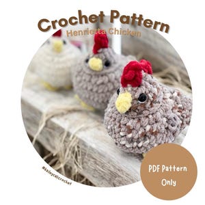 Poulet Henrietta - modèle au crochet, peluche poulet Amigurumi au crochet, décoration d'intérieur au crochet, modèle au crochet pour poule de ferme, téléchargement PDF