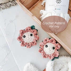 Crochet Blossom Flower Pattern, Amigurumi Pattern, Crochet Rattle, Easy Amigurumi, Crochet flower plushie, baby lovey, pdf pattern animal