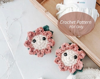 Crochet Blossom Flower Pattern, Amigurumi Pattern, Crochet Rattle, Easy Amigurumi, Crochet flower plushie, baby lovey, pdf pattern animal