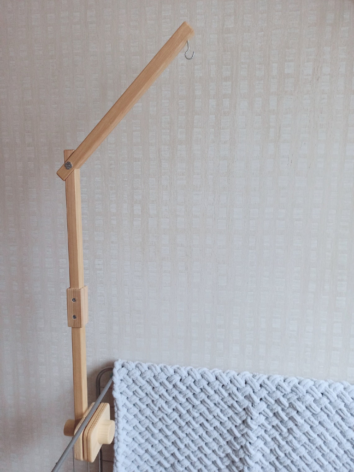 Baby mobile wood holder Natural hanger for baby crib Nursery Etsy