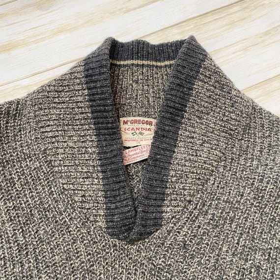 Vintage 70s McGregor Lambs Wool Shawl Neck Sweater - image 3