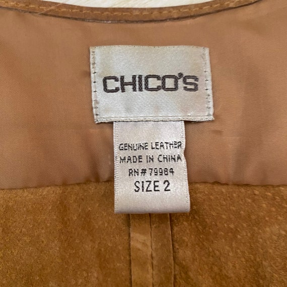 Chicos Tan Leather Fringe Vest - image 3
