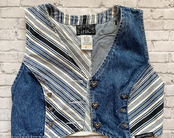 Vintage 90s Denim Western Ethics Vest