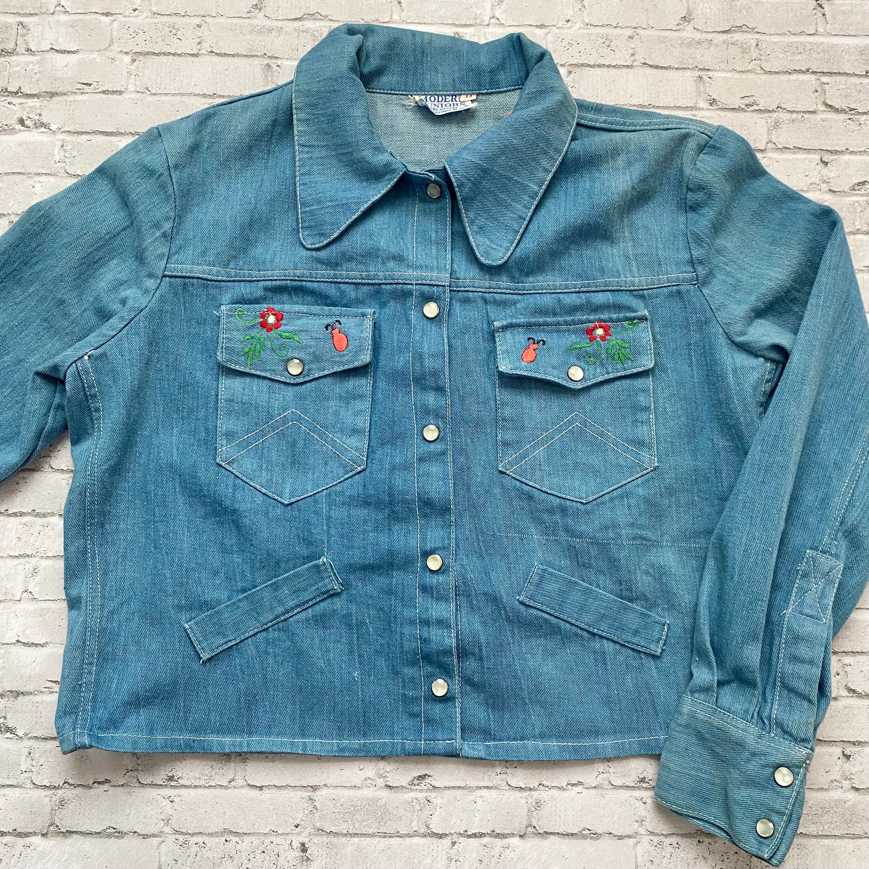 Vintage Embroidered Denim 70s Jacket - Etsy
