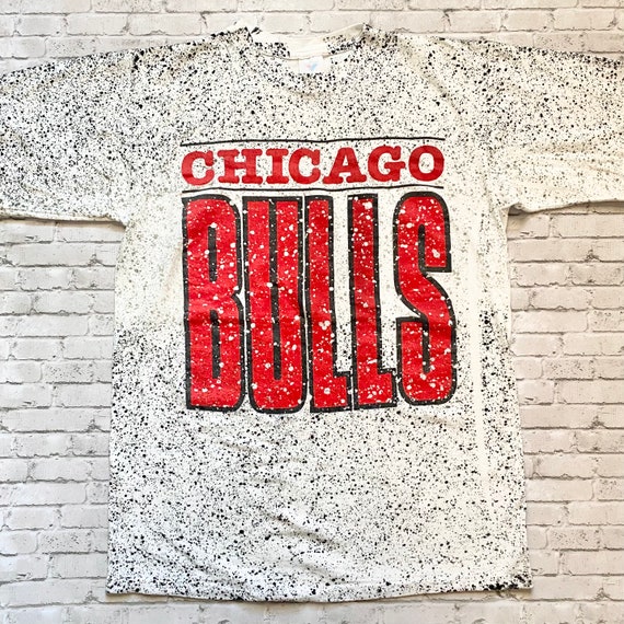 Vintage Chicago Bulls 90s Single Stitch Splatter … - image 1