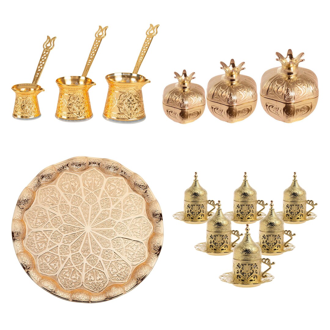 Ottoman Turkish Coffee Set 2 Tray Coffee Pots Sugar Etsy