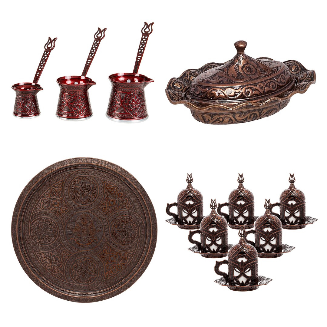 Ottoman Turkish Coffee Set 54 Tray Coffee Pots Sugar Etsy