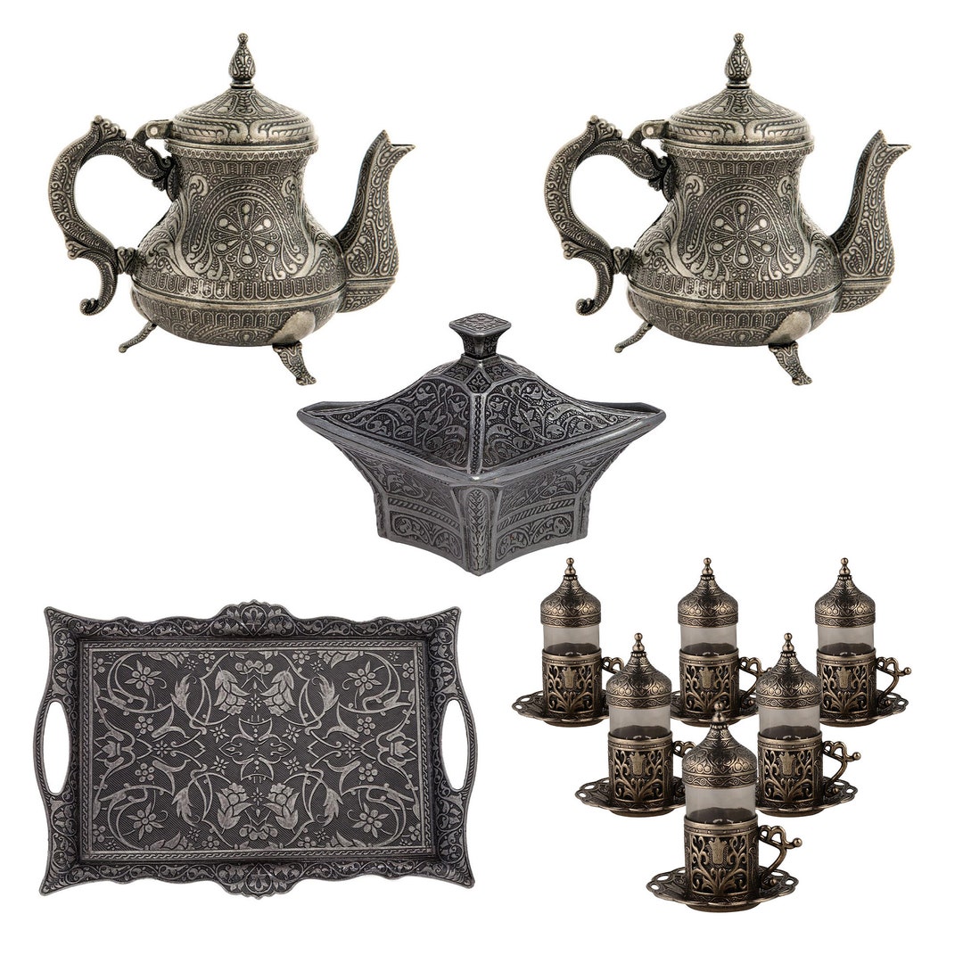 Authentic Turkish Tea Set 69 Handcrafted Traditional Etsy