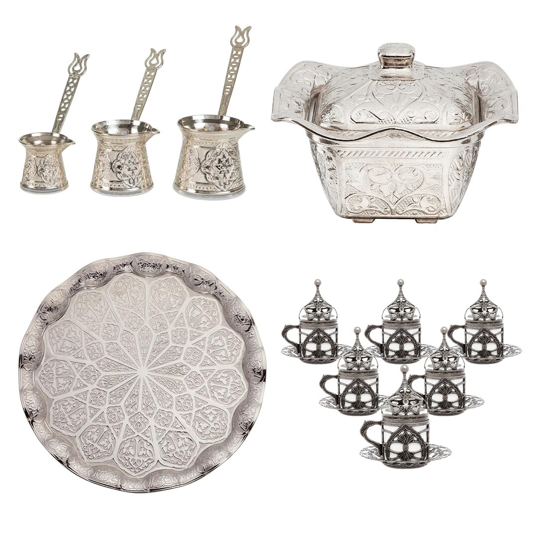 Ottoman Turkish Coffee Set 66 Tray Coffee Pots Sugar Etsy