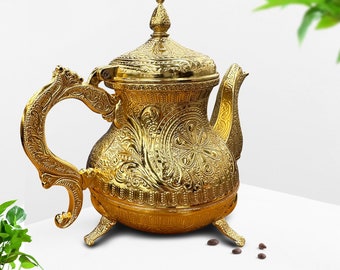 Türkische osmanische Kaffeekanne, handgefertigte und gravierte Teekanne, türkische und arabische Kaffeekanne, Wasserkanne (Artikel: 908010045)