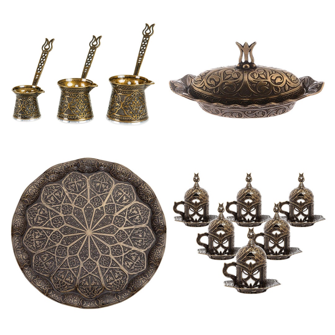 Ottoman Turkish Coffee Set 55 Tray Coffee Pots Sugar Etsy