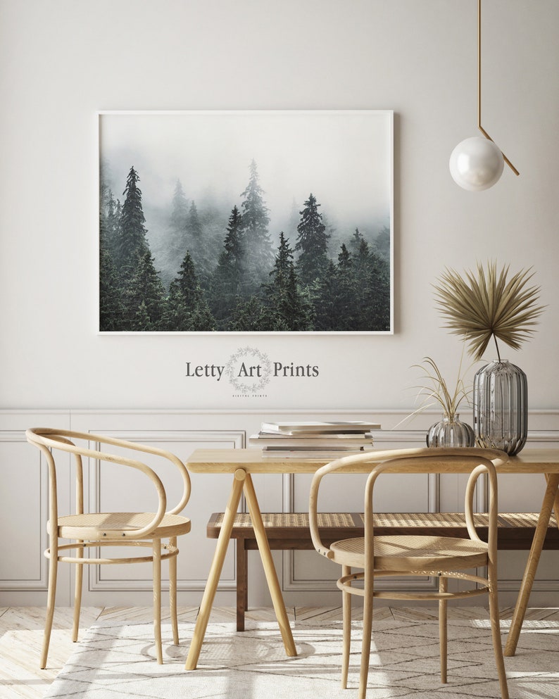 Forest Wall Art Nature Print Trees Wall Art Fog Print Etsy Australia