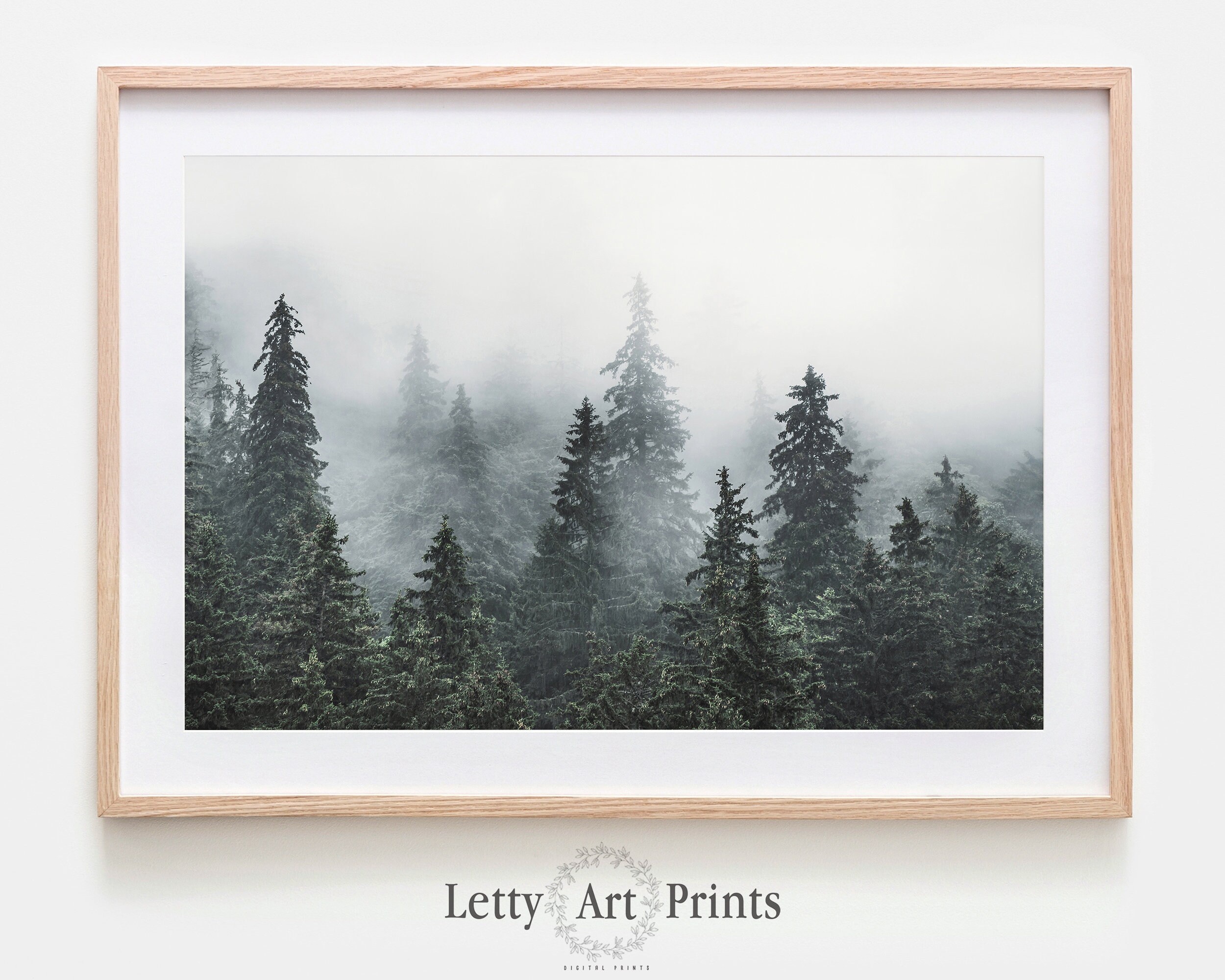 Forest Wall Art Nature Print Trees Wall Art Fog Print Etsy Australia