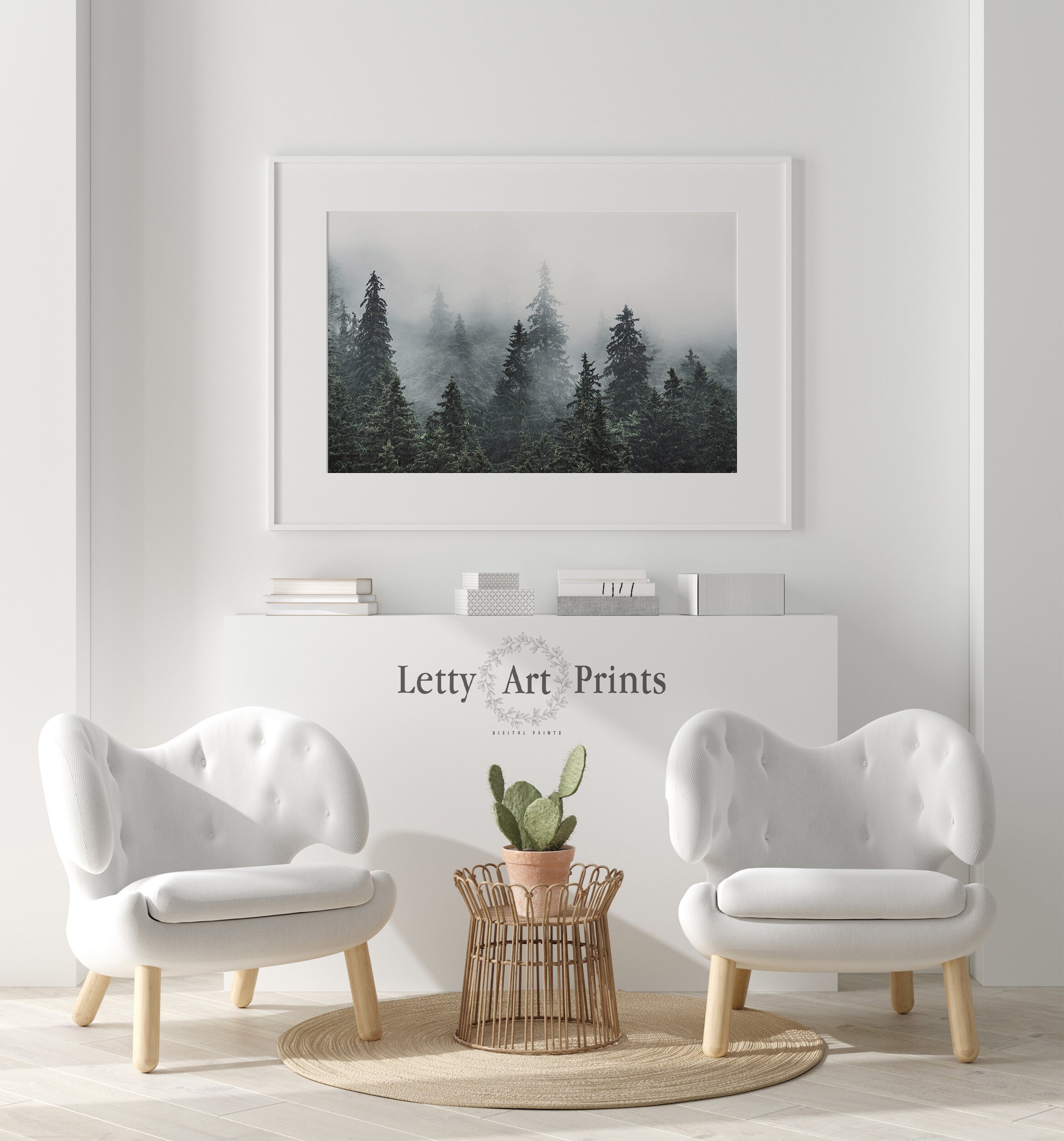 Forest Wall Art Nature Print Trees Wall Art Fog Print Etsy Australia