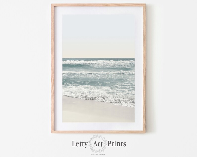 Coastal Wall Art Beach Print Ocean Pastel Wall Art Poster Etsy