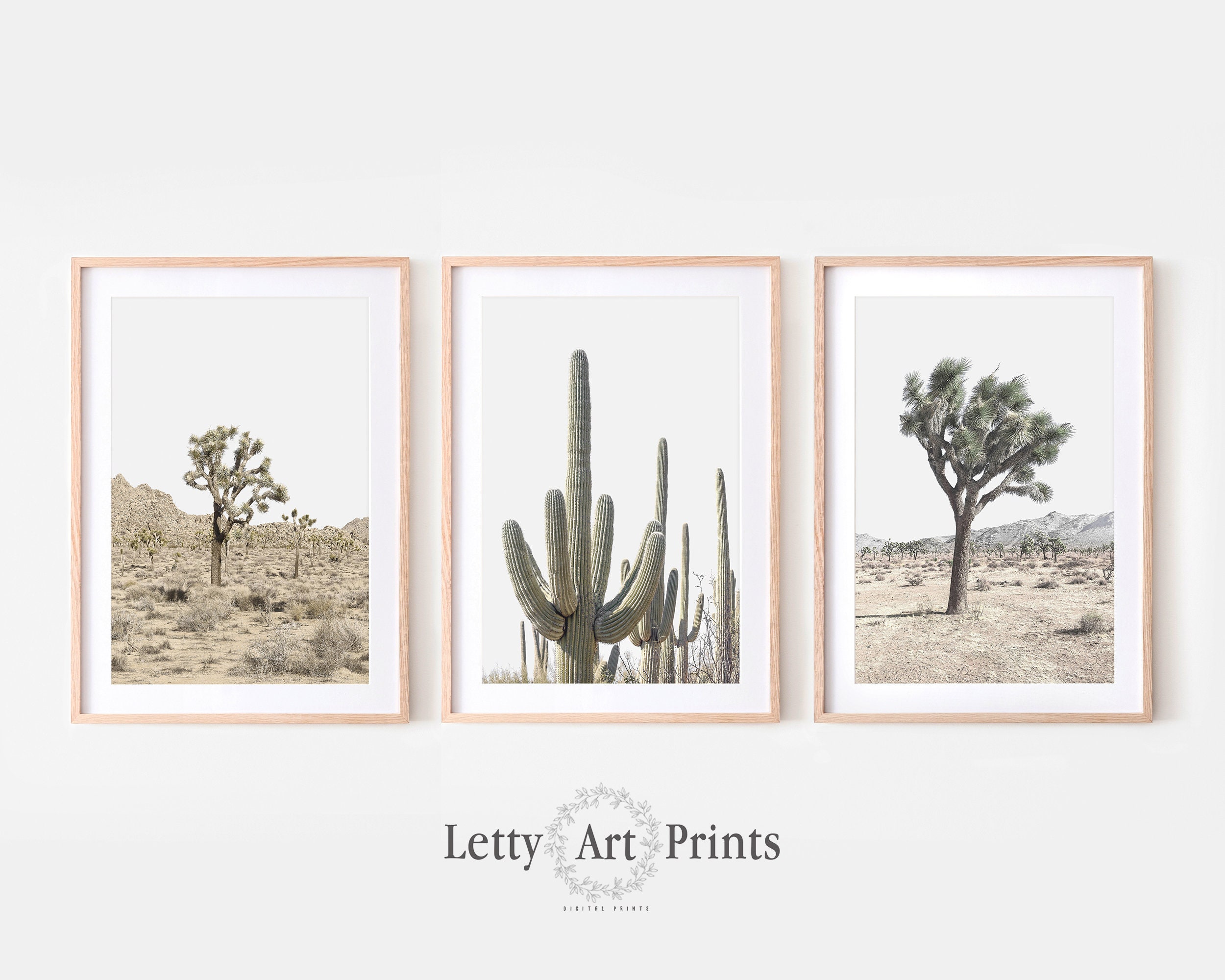 Joshua Tree Print Set Of 3 Wall Art Desert Wall Art Set Of Etsy