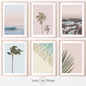 Set of 6 Coastal Beach Palm Tree Surfing Relax View Matching Wall Art Print. Set of 6 Coastal Beach Palm Tree Surfing Relax View Matching Wall Art Print.