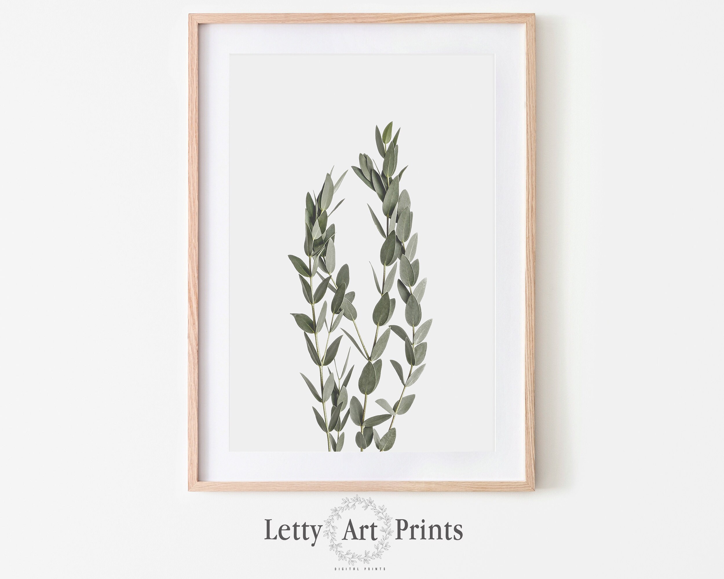 Eucalyptus Print Floral Wall Art Botanical Photo Vertical Etsy