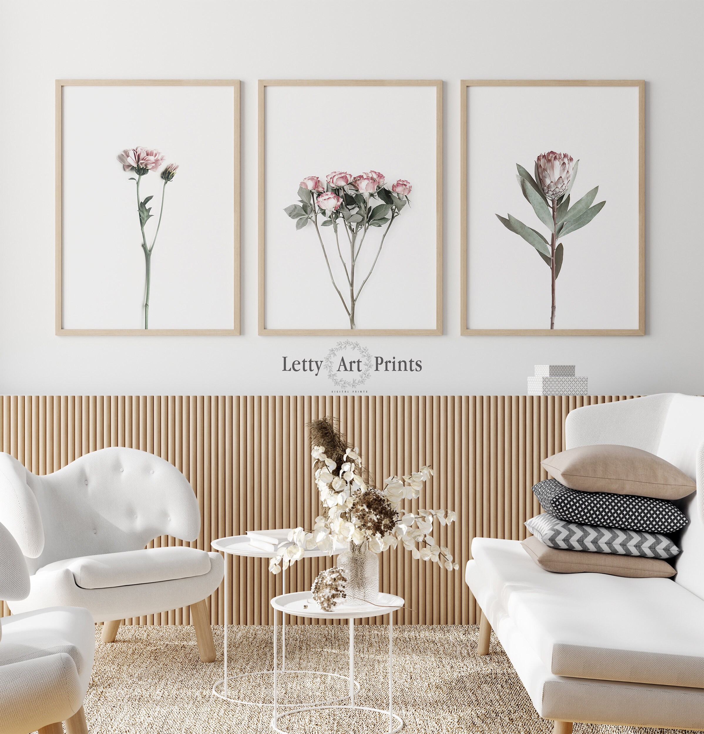 Floral Print Set Of 3 Wall Art Flowers Print Botanical Etsy