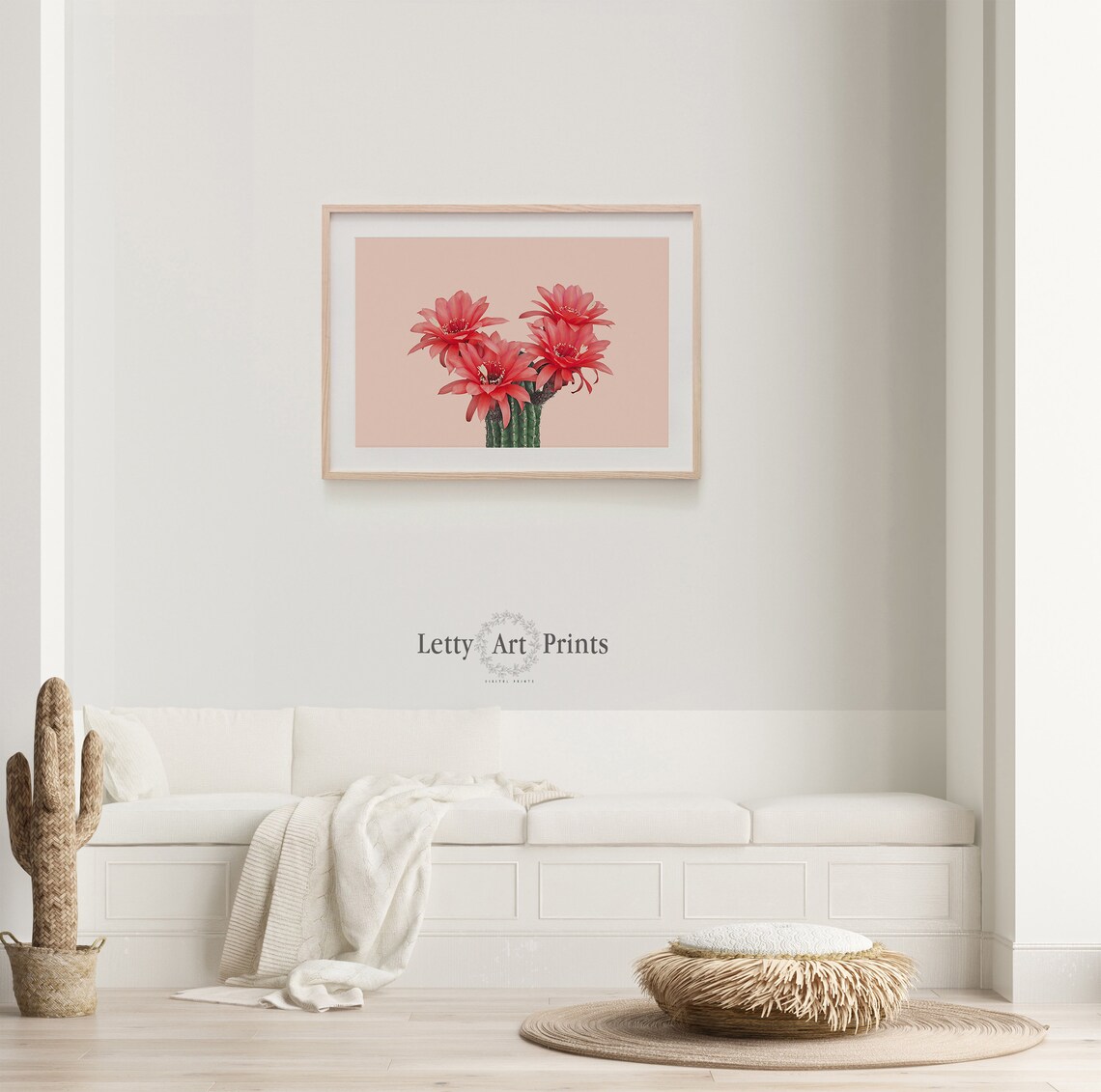 Cactus Wall Art Horizontal Print Plant Print Botanical Etsy
