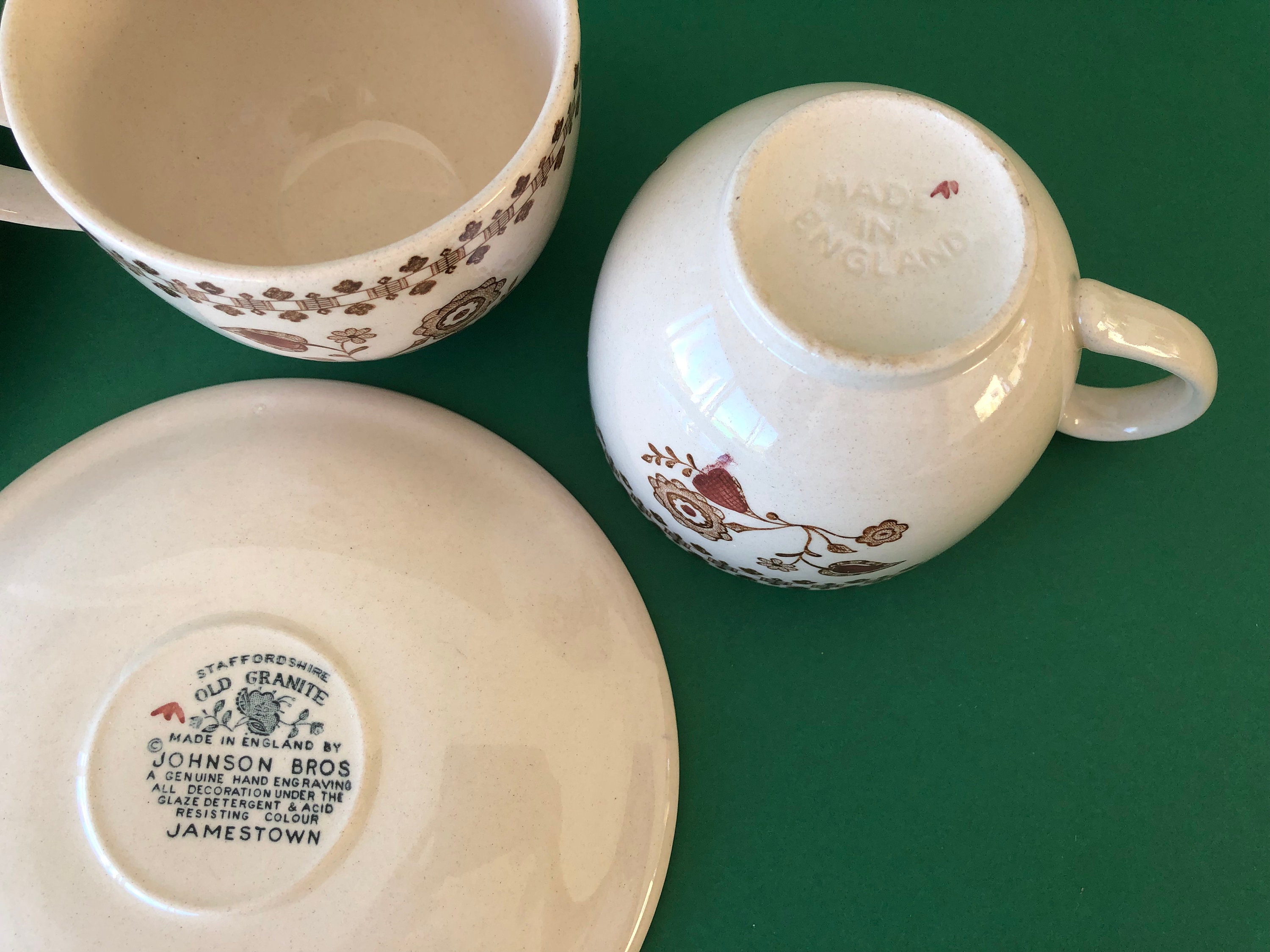 Vintage Staffordshire Old Granite Jamestown Tea Cups and Etsy