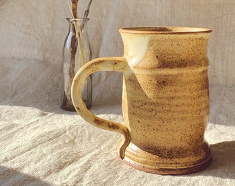 Vintage earthenware ceramic mug | vintage studio pottery | ceramic stein | stoneware mug | stoneware beer mug