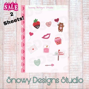Love Stickers, Kawaii Stickers, Heart Stickers